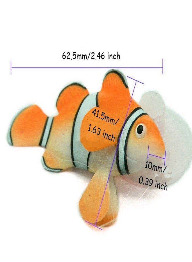 LDEXIN 2 Pack Silicone Artificial Aquarium Floating Clownfish Decoration Fish Tank Decor Underwater Saltwater Fake Fish Glowing Ornament - Image 3